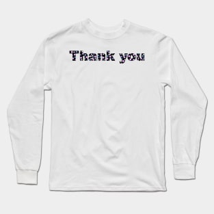 Thank you, with colored letters with dots in English language Long Sleeve T-Shirt